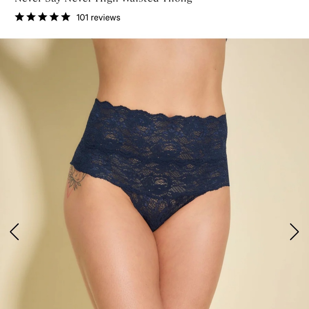 Cosabella High Rise Italian Lace Thong - Black M/L NWT